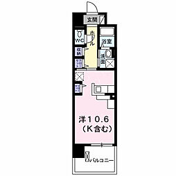 カーサデルリオ ワンルームの間取図画像
