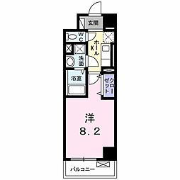 アステール 2階1Kの間取り