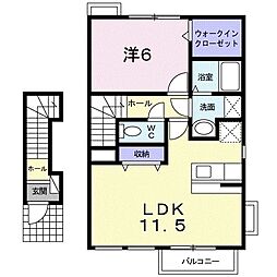 オーブ 1LDKの間取図画像