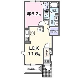 Ｗｅｓｔ　Ｆｉｅｌｄ　II 1階1LDKの間取り