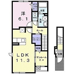ベル・ヴィオラ3 1LDKの間取図画像
