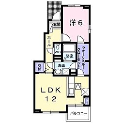 メゾン　ソレイユ 1階1LDKの間取り