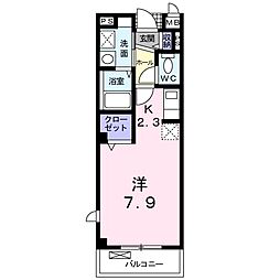 ＴＡＫＵＭＩ　24 2階ワンルームの間取り