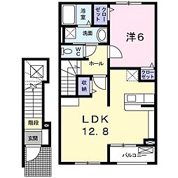FLOURISHINおやまつ5 1LDKの間取図画像