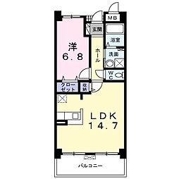 ザ・ウィング　Ｓ 3階1LDKの間取り