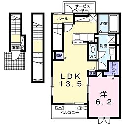 ボンボヌール鶴見緑地 1LDKの間取図画像