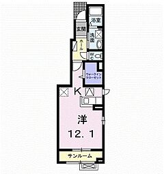 クオーレ ワンルームの間取図画像