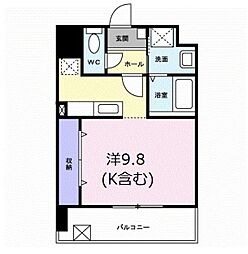 アイヒルズスミヨシ ワンルームの間取図画像