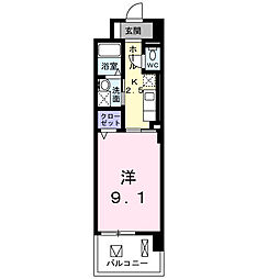 パークレジデンス小山 1Kの間取図画像