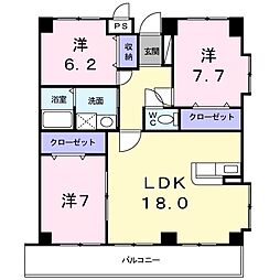 シオン秋山 3LDKの間取図画像