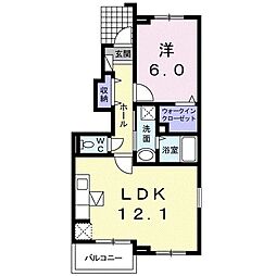 ザタウニー2 1LDKの間取図画像