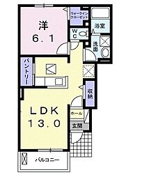 レジデンス茂 1LDKの間取図画像