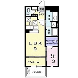 リバシティ夢咲1 1LDKの間取図画像