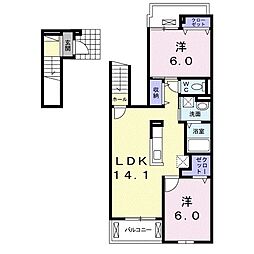 フォレストパーク 2LDKの間取図画像