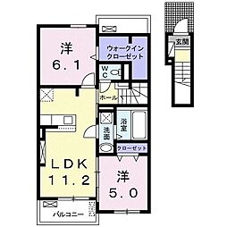 プランドール・メゾン 2LDKの間取図画像
