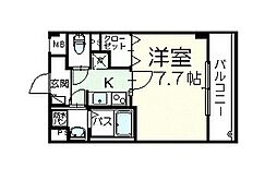 サンリット三好 1Kの間取図画像