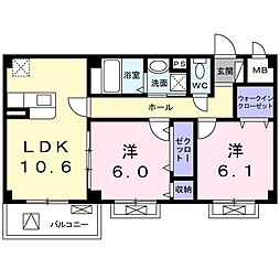ヴィオラM 2LDKの間取図画像