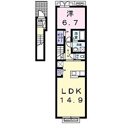 ベル　モーデ 2階1LDKの間取り