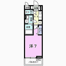 カントリーロード 1Kの間取図画像