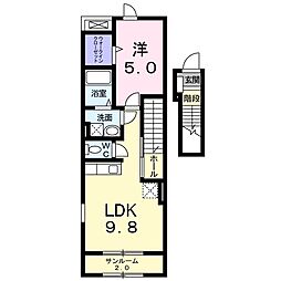 シャトンヒルズ 1LDKの間取図画像