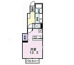 プラムII 1階ワンルームの間取り