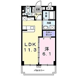 ピュアフォレスト 1LDKの間取図画像