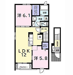 ルピナスインナガスカ 2LDKの間取図画像