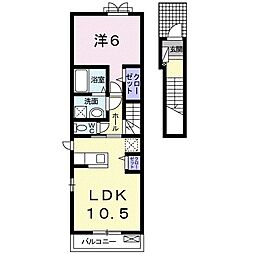 プリムヴェール 1LDKの間取図画像