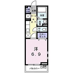 CASA天神 1Kの間取図画像