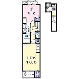 ル・ボヌール 2階1LDKの間取り