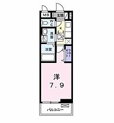 イセミネット市原 1Kの間取図画像