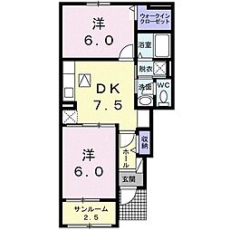 HOUSE10 2DKの間取図画像