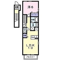 ヴィオラフィオーレ 1LDKの間取図画像