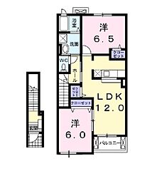 ジェルメ　Ｂ 2階2LDKの間取り