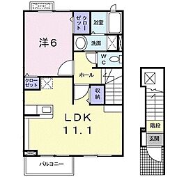 メゾンドモエ 1LDKの間取図画像