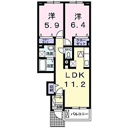 グレイスハーモニー3 2LDKの間取図画像