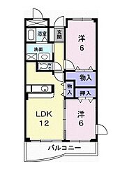月曜館 2LDKの間取図画像