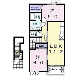 ロイヤルヒルズツタヤB 2LDKの間取図画像