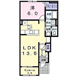 レガシィーセブン 1LDKの間取図画像