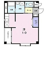パイン　ヒル 1階ワンルームの間取り