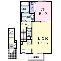 エレガンス光 1LDKの間取図画像