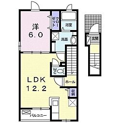 グレイス光 2階1LDKの間取り