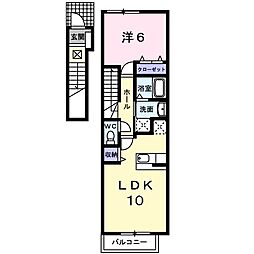 ヴェント・ルオーゴ 1LDKの間取図画像