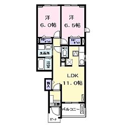 パークサイド荒子川 2LDKの間取図画像