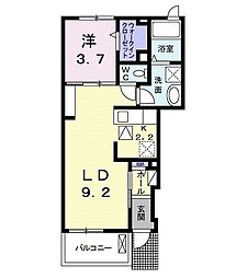キャトルセゾンル・プランタン 1LDKの間取図画像