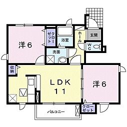 マルス・ミーション 1階2LDKの間取り