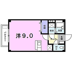 ハイツヒロセ ワンルームの間取図画像