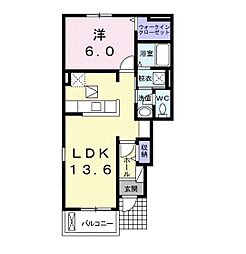 コルチカム 1LDKの間取図画像
