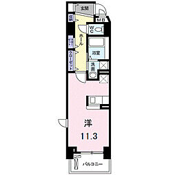 ソレール ワンルームの間取図画像