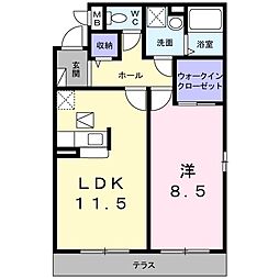 グレイス・シェーネ 1LDKの間取図画像